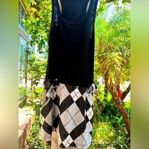 90s style checkered tank dress with pockets